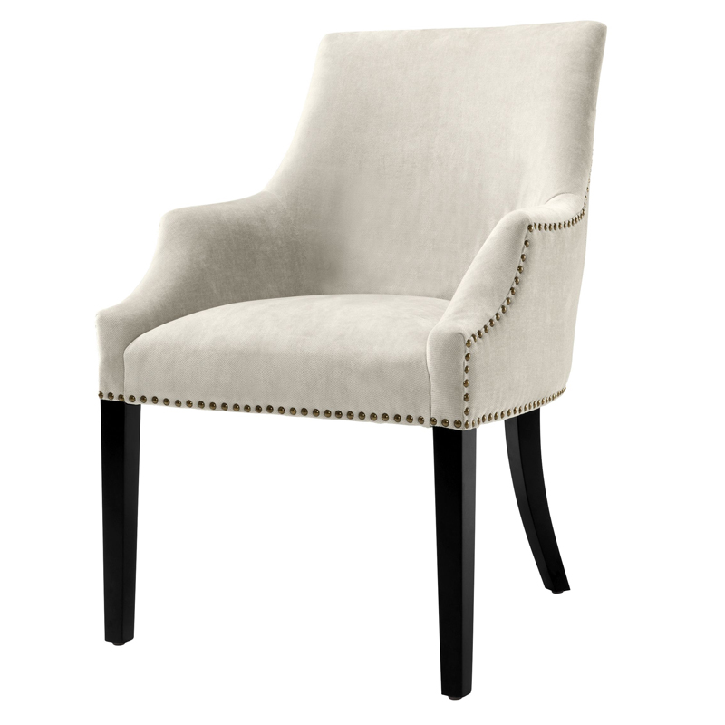 Стул Eichholtz Dining Chair Legacy sand Молочный Черный Латунь Античная полированная Стул Eichholtz Dining Chair Legacy sand Молочный Черный Латунь Античная полированная в Челябинске | Loft Concept
