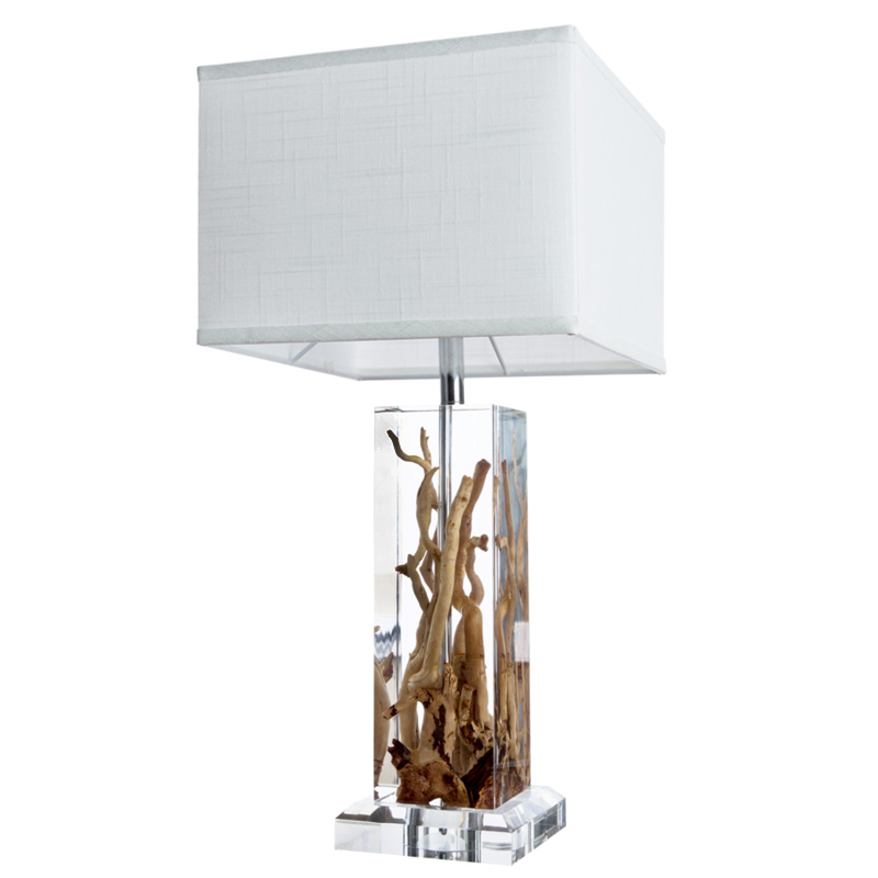 Настольная лампа Kisimi Table Lamp II Белый Коричневый Хром Настольная лампа Kisimi Table Lamp II Белый Коричневый Хром в Челябинске | Loft Concept