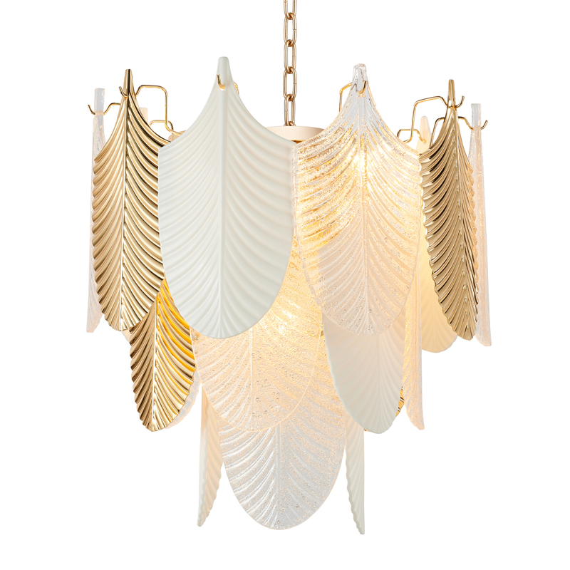 Люстра Abelia Chandelier 48 Золотой Белый Прозрачный Люстра Abelia Chandelier 48 Золотой Белый Прозрачный в Челябинске | Loft Concept