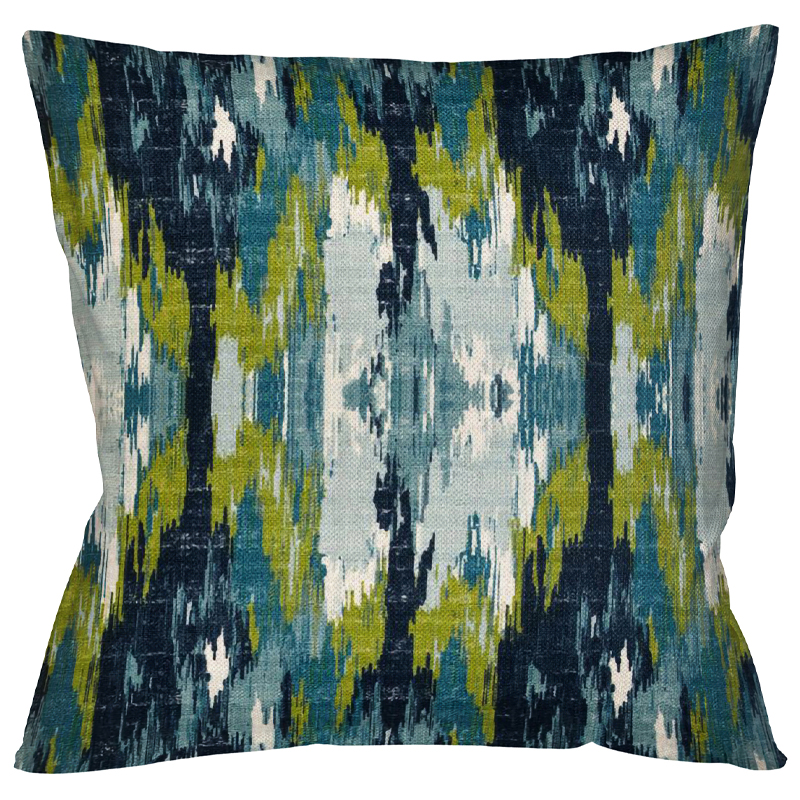 Декоративная подушка с сине-зеленым узором Ikat Pattern Мульти Декоративная подушка с сине-зеленым узором Ikat Pattern Мульти в Челябинске | Loft Concept