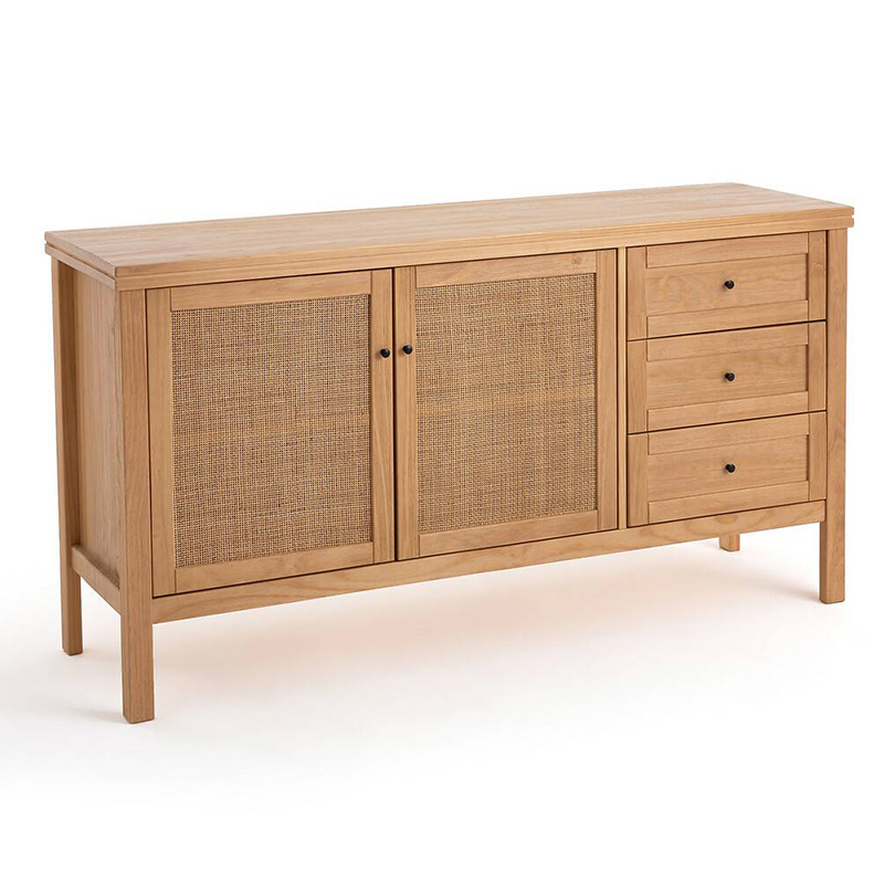 Комод в скандинавском стиле с 2-мя плетеными дверцами Niels Wicker Chest of drawers Древесина Комод в скандинавском стиле с 2-мя плетеными дверцами Niels Wicker Chest of drawers Древесина в Челябинске | Loft Concept