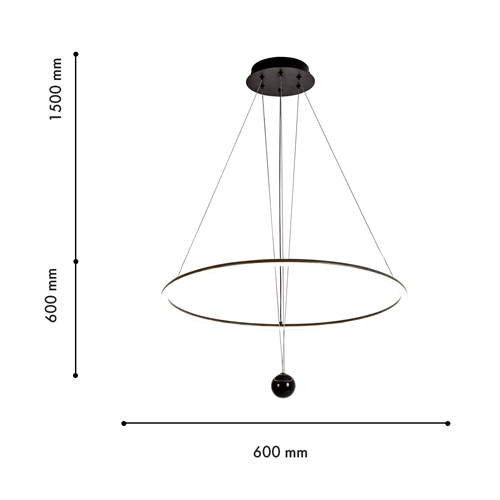 Светодиодная люстра Black LED Circle and Ball Lamp Светодиодная люстра Black LED Circle and Ball Lamp в Челябинске