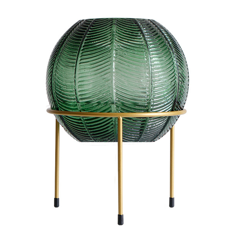 Ваза на подставке Vase Golden Throat Ball Зеленый Золотой Ваза на подставке Vase Golden Throat Ball Зеленый Золотой в Челябинске | Loft Concept