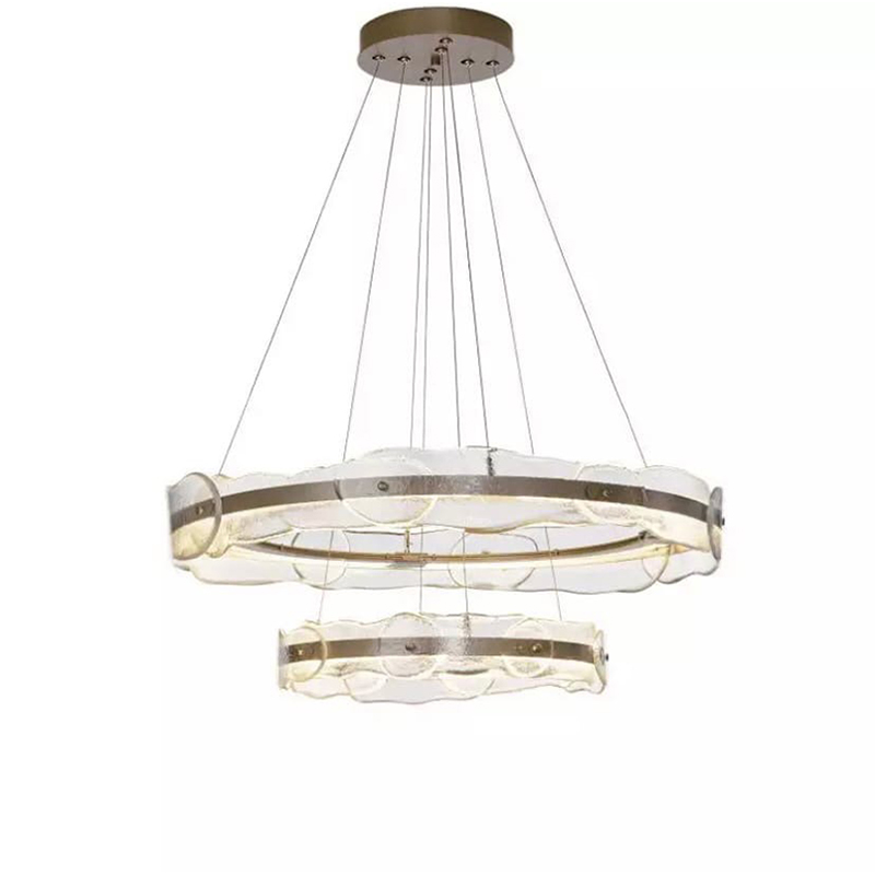 Люстра golden 2 RING horizontal chandelier Прозрачный Латунь Люстра golden 2 RING horizontal chandelier Прозрачный Латунь в Челябинске | Loft Concept
