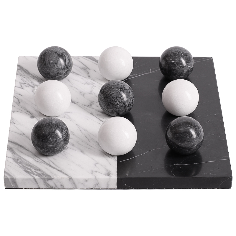 Аксессуар для интерьера Marble Board and Balls Черный Мрамор Nero Белый Мрамор Bianco Белый Аксессуар для интерьера Marble Board and Balls Черный Мрамор Nero Белый Мрамор Bianco Белый в Челябинске | Loft Concept