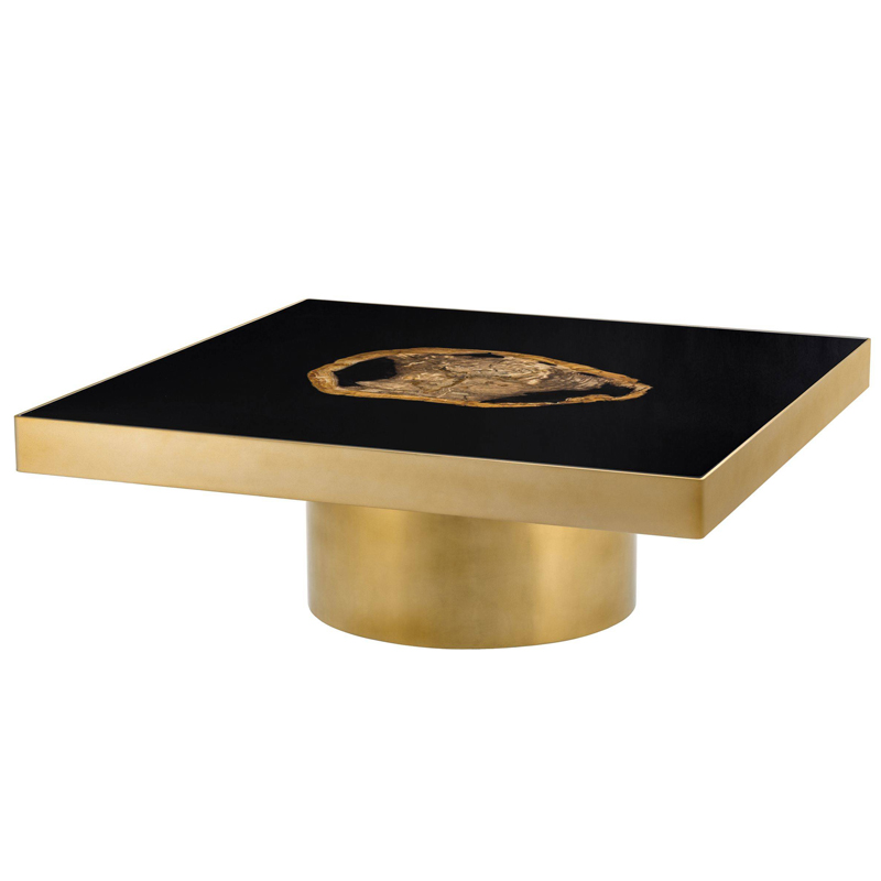 Кофейный стол Eichholtz Coffee Table Villirs матовое золото Черный Коричневый Кофейный стол Eichholtz Coffee Table Villirs матовое золото Черный Коричневый в Челябинске | Loft Concept