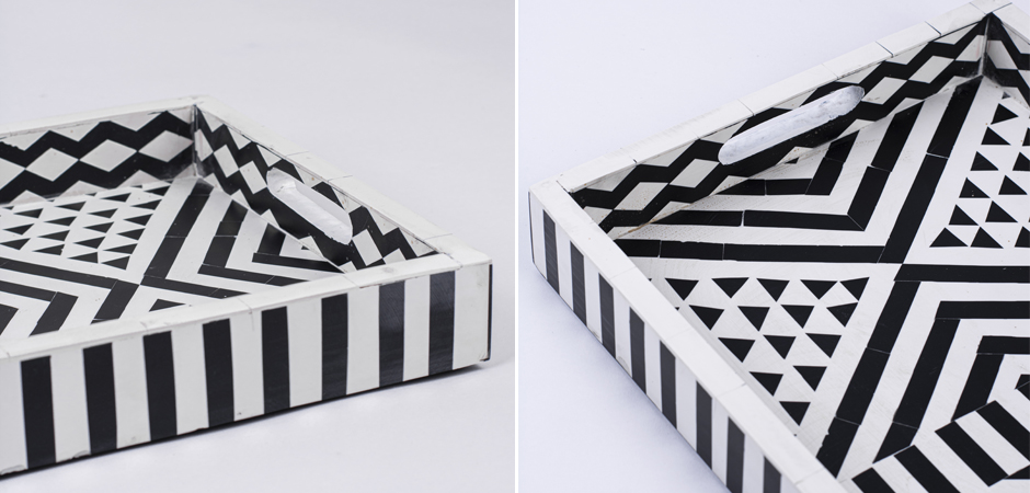 Поднос Инкрустация кость Black And White Bone Inlay Tray Поднос Инкрустация кость Black And White Bone Inlay Tray - Loft-Concept в Челябинске