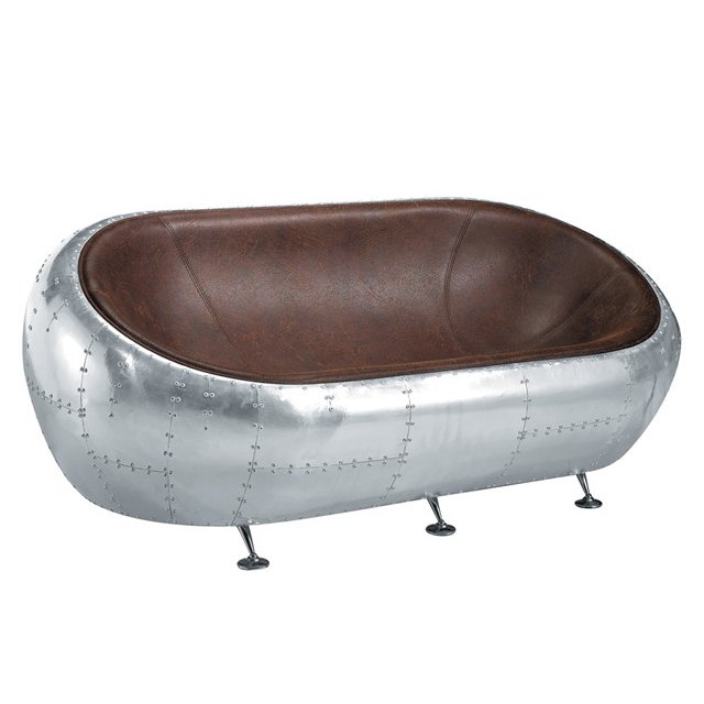 Диван Canape Egg Aviator sofa Алюминий Коричневый Диван Canape Egg Aviator sofa Алюминий Коричневый в Челябинске | Loft Concept