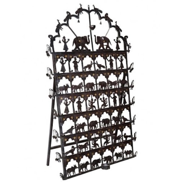 Большой подсвечник Large Indian Candlestick Винтажный черный Латунь Большой подсвечник Large Indian Candlestick Винтажный черный Латунь в Челябинске | Loft Concept