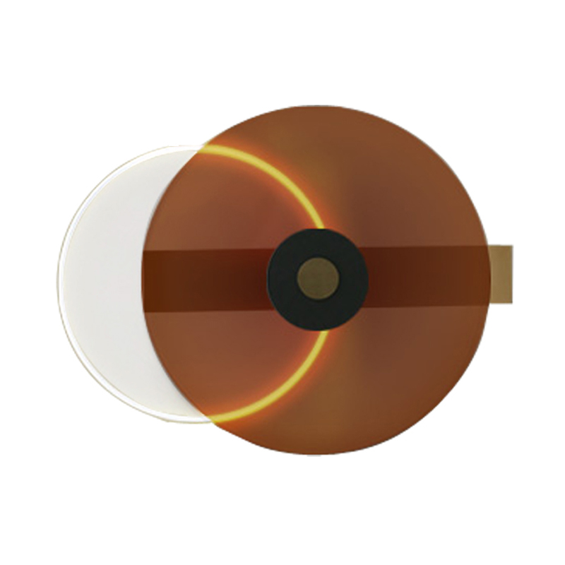 Бра Space Disk Wall lamp Янтарь (Amber) Прозрачный Черный в Челябинске | Loft Concept 