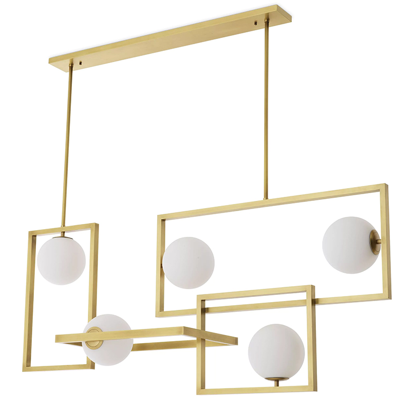 Люстра Eichholtz Chandelier Erasmus Золотой Белое матовое стекло Люстра Eichholtz Chandelier Erasmus Золотой Белое матовое стекло в Челябинске | Loft Concept