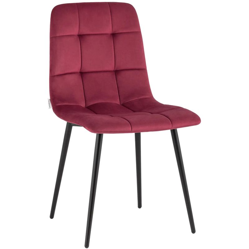 Стул NANCY Chair Малиновый Велюр Малиновый (Crimson) Черный Стул NANCY Chair Малиновый Велюр Малиновый (Crimson) Черный в Челябинске | Loft Concept