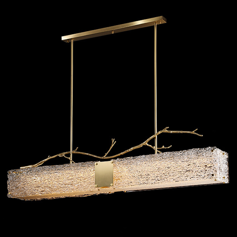 Линейная люстра Golden Branch Glass Chandelier Золотой Прозрачное Стекло Линейная люстра Golden Branch Glass Chandelier Золотой Прозрачное Стекло в Челябинске | Loft Concept