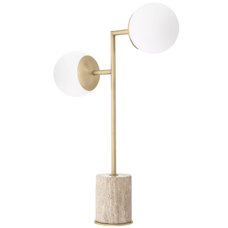Настольная лампа Eichholtz Table Lamp Zanotta Бежево-серый Латунь Белый Настольная лампа Eichholtz Table Lamp Zanotta Бежево-серый Латунь Белый в Челябинске | Loft Concept