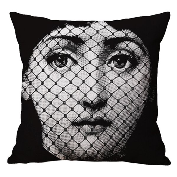 Декоративная подушка Fornasetti 078 Черно-белый в Челябинске | Loft Concept 