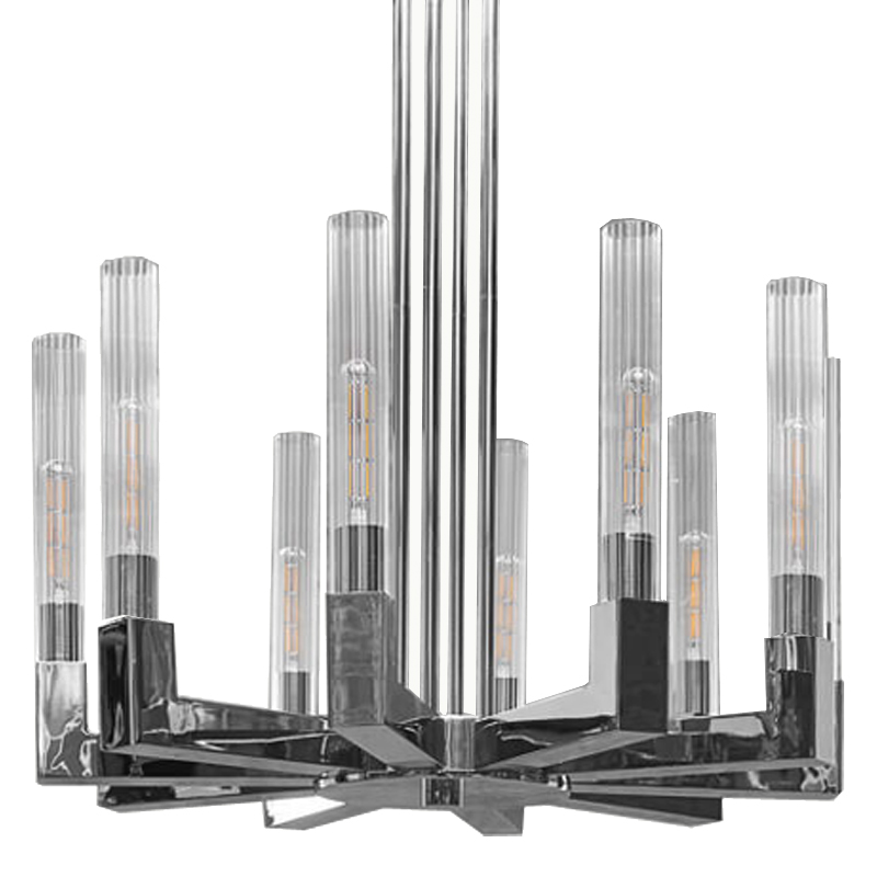 Люстра RH CANELLE Round Chandelier 10 Modern Chrome Хром Люстра RH CANELLE Round Chandelier 10 Modern Chrome Хром в Челябинске | Loft Concept
