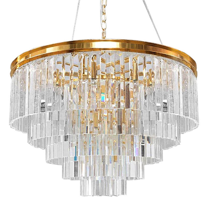 Люстра RH Odeon Chandelier Five Gold 80 Прозрачное Стекло Золотой в Челябинске | Loft Concept 