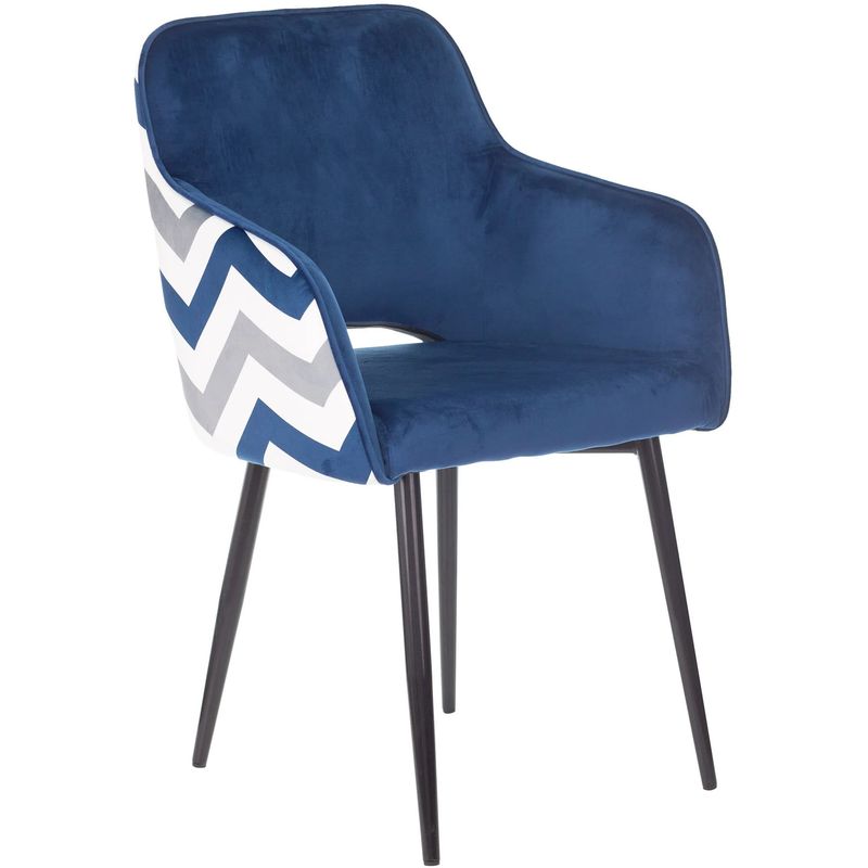 Стул SHARRON Chair Сапфировый Зигзаг Синий Белый Черный Стул SHARRON Chair Сапфировый Зигзаг Синий Белый Черный в Челябинске | Loft Concept