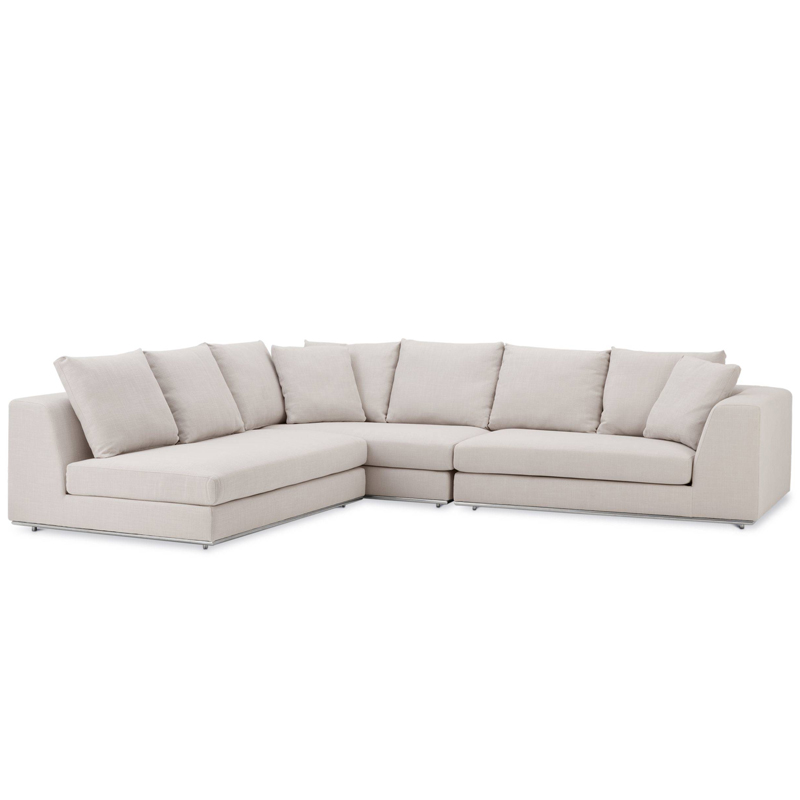 Диван Eichholtz Sofa Richard Gere Молочный Нержавеющая сталь в Челябинске | Loft Concept 