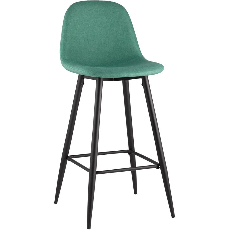 Барный Стул Archie Chair Зеленая Рогожка Зеленый Черный Барный Стул Archie Chair Зеленая Рогожка Зеленый Черный в Челябинске | Loft Concept