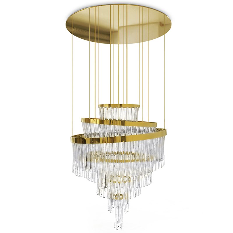 Люстра Luxxu Babel Chandelier Глянцевое золото Прозрачное Стекло Люстра Luxxu Babel Chandelier Глянцевое золото Прозрачное Стекло в Челябинске | Loft Concept