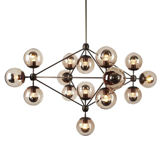 Люстра Modo Chandelier 15 Globes Дымчатый (Smoke) Люстра Modo Chandelier 15 Globes Дымчатый (Smoke) в Челябинске | Loft Concept