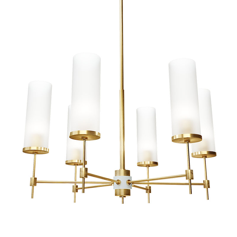 Люстра Дизайнерская Candle Holder из Сатинированной Латуни Латунь Белый Люстра Дизайнерская Candle Holder из Сатинированной Латуни Латунь Белый в Челябинске | Loft Concept