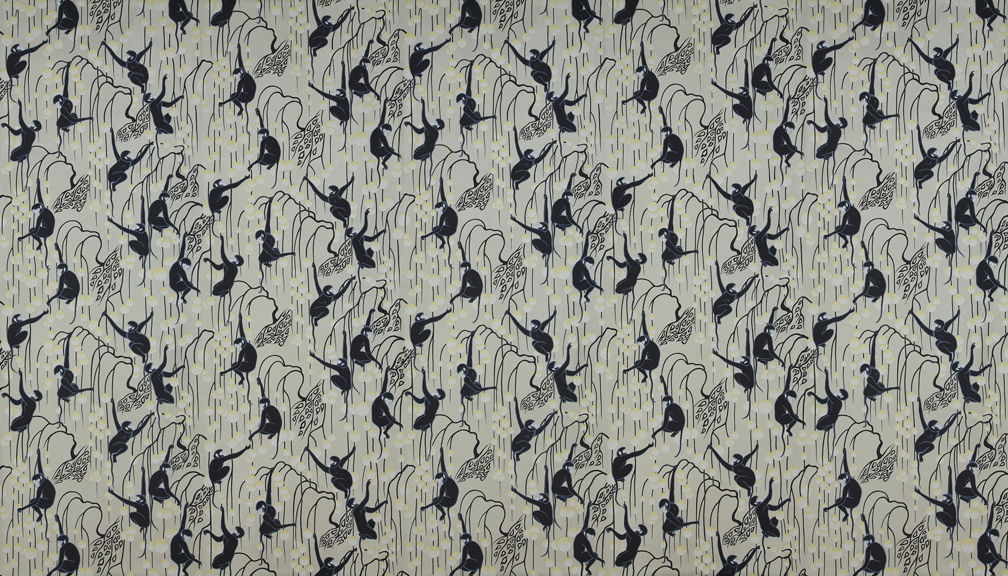 Обои ручная роспись Deco Monkeys Terracotta on Icefield dyed silk Обои ручная роспись Deco Monkeys Terracotta on Icefield dyed silk - постер Loft-Concept в Челябинске