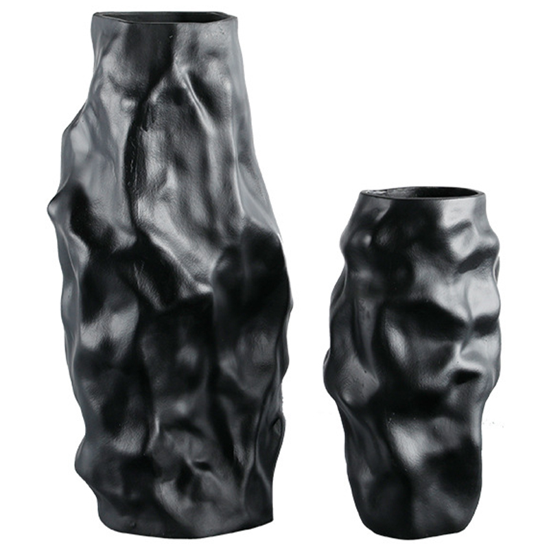 Ваза Crumpled Black Vase Черный Ваза Crumpled Black Vase Черный в Челябинске | Loft Concept