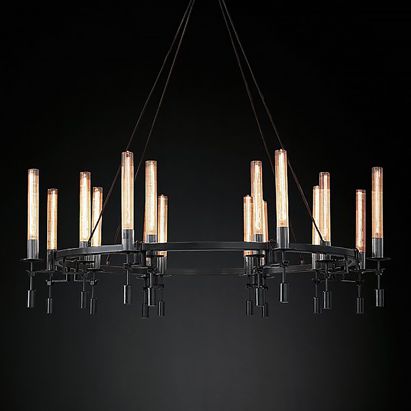 Люстра Restoration Hardware Fontanelle Chandelier black Черный Прозрачный в Челябинске | Loft Concept 