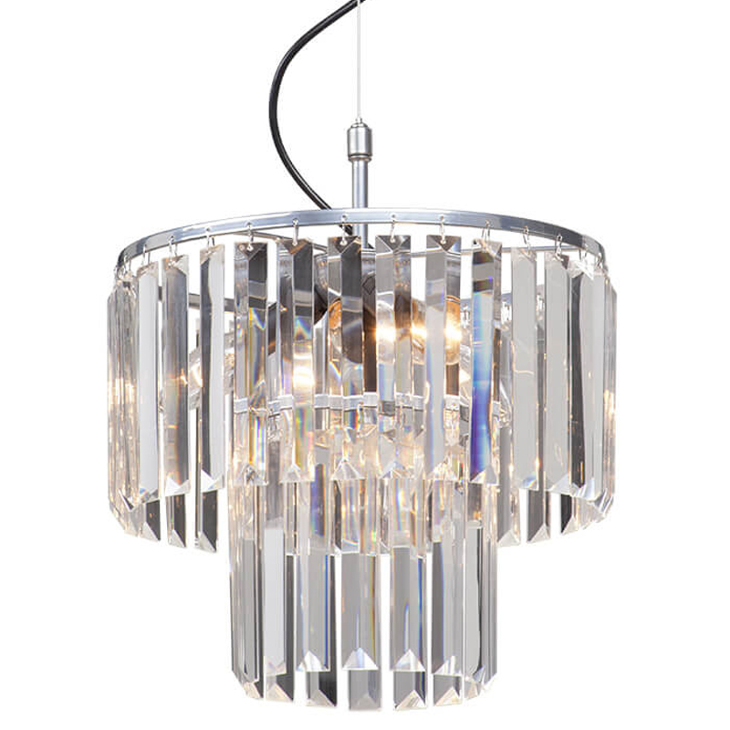 Люстра ODEON CLEAR GLASS 2-TIER Chrome прозрачное стекло D 31 Хром Люстра ODEON CLEAR GLASS 2-TIER Chrome прозрачное стекло D 31 Хром в Челябинске | Loft Concept