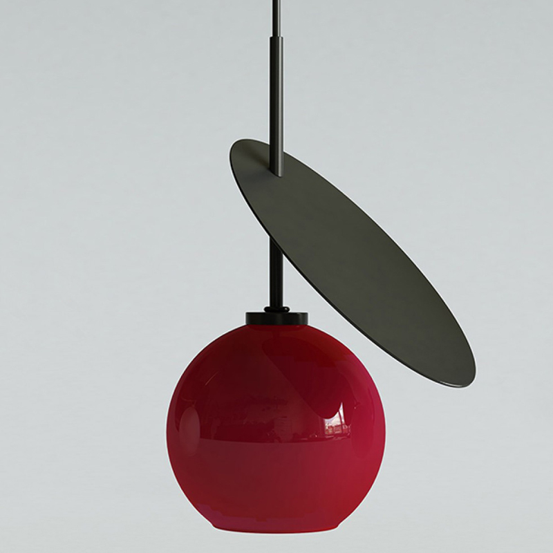 Подвесной светильник Cherry Pendant One Red Черный Красный в Челябинске | Loft Concept 