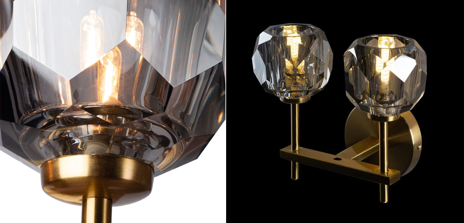 Бра Boule de Cristal Double Sconce smoky - фото