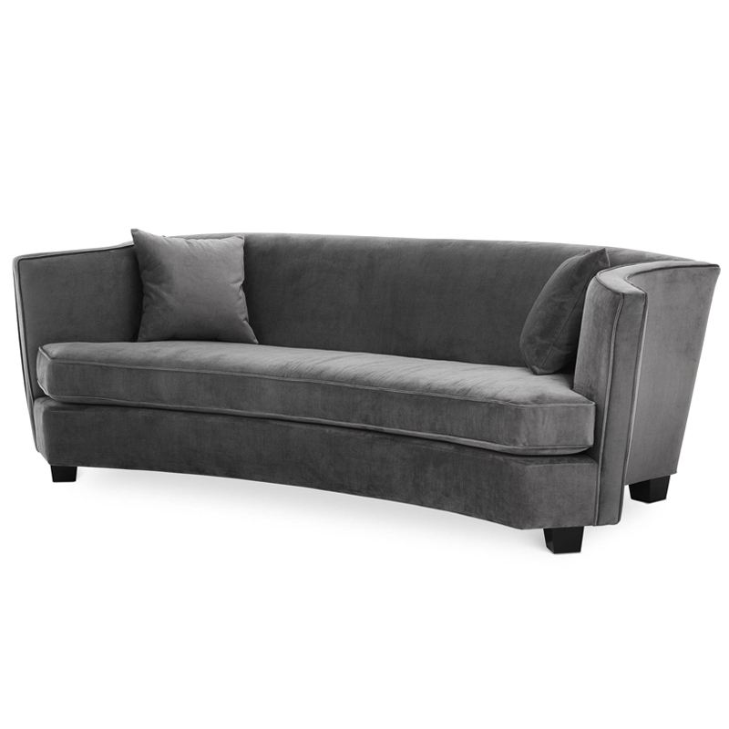 Диван Eichholtz Sofa Jiulietta Grey 3 Серый Черный Диван Eichholtz Sofa Jiulietta Grey 3 Серый Черный в Челябинске | Loft Concept
