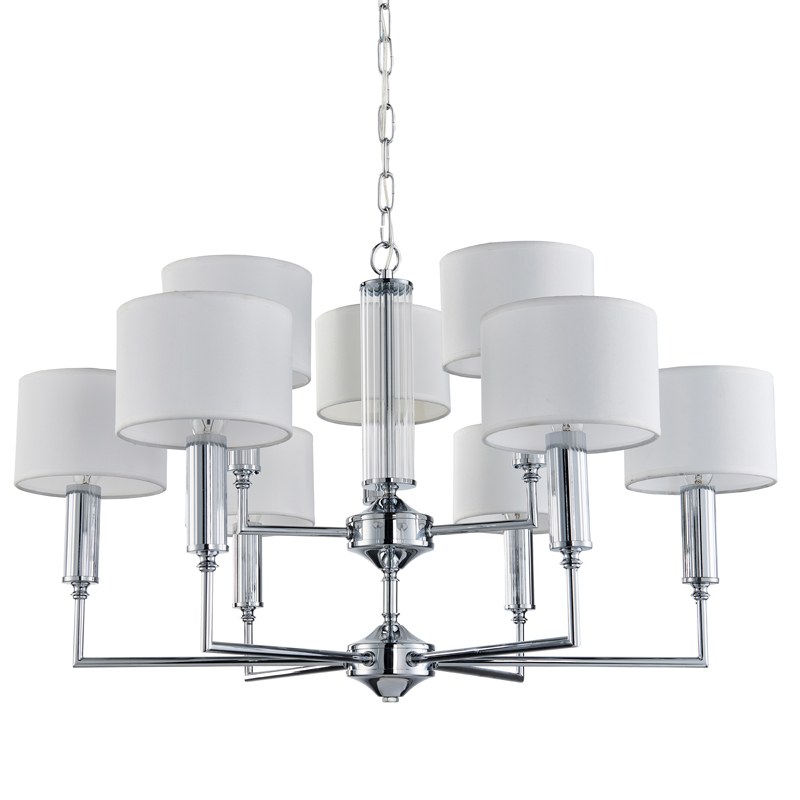 Люстра Laurent Chandelier white 71 Хром Белый Прозрачный Люстра Laurent Chandelier white 71 Хром Белый Прозрачный в Челябинске | Loft Concept