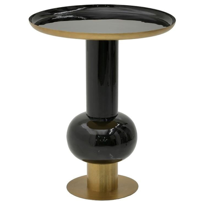 Круглый металлический приставной стол Calem Side Table Gold Black Золотой Черный Круглый металлический приставной стол Calem Side Table Gold Black Золотой Черный в Челябинске | Loft Concept