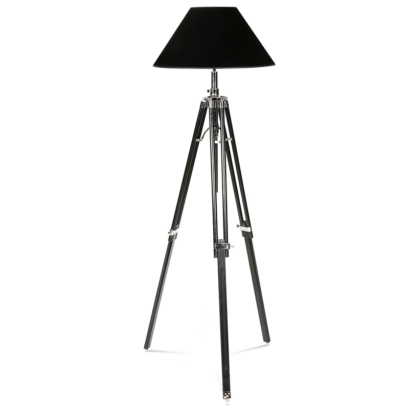 Торшер Eichholtz Floor Lamp Telescope nickel & black Черный Никель Торшер Eichholtz Floor Lamp Telescope nickel & black Черный Никель в Челябинске | Loft Concept