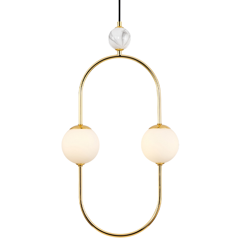 Подвесной светильник White Marble Decor 2 Лампы Белый Золотой Черный Белый Мрамор Bianco Подвесной светильник White Marble Decor 2 Лампы Белый Золотой Черный Белый Мрамор Bianco в Челябинске | Loft Concept