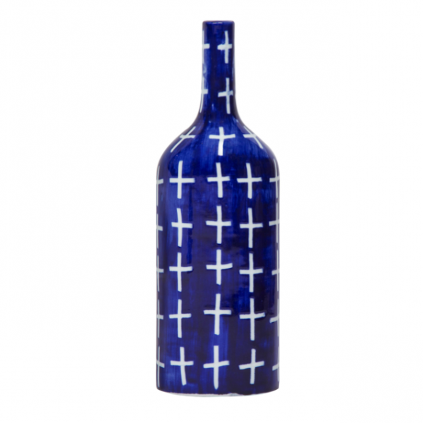 Ваза blue & white ornament Blue Bottle Синий Белый Ваза blue & white ornament Blue Bottle Синий Белый в Челябинске | Loft Concept