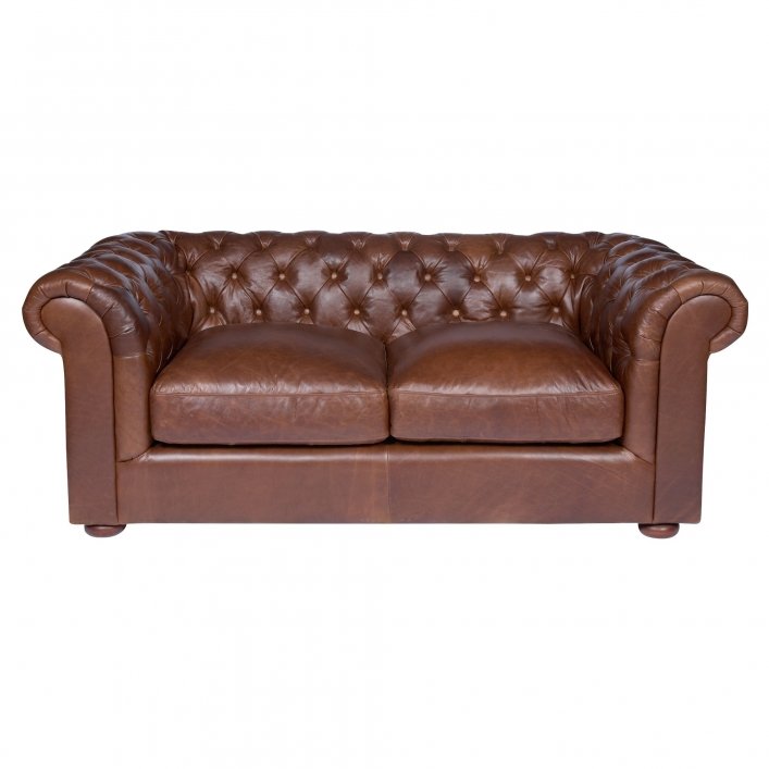 Диван Chesterfield 2 seats Коричневый Черный Диван Chesterfield 2 seats Коричневый Черный в Челябинске | Loft Concept