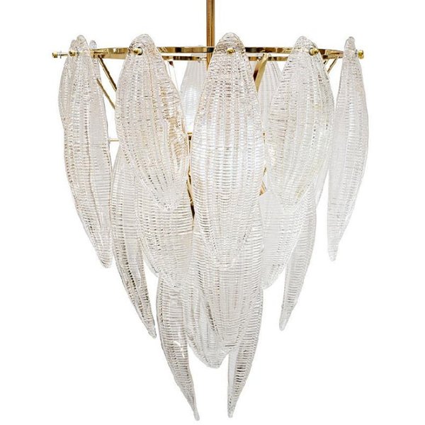 Textured glass Chandelier Глянцевое золото Прозрачный (Transparent) в Челябинске | Loft Concept 