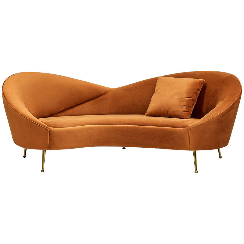 Диван Prudence Orange Sofa Оранжевый Золотой Диван Prudence Orange Sofa Оранжевый Золотой в Челябинске | Loft Concept