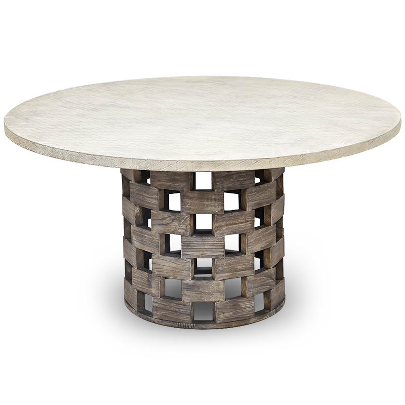 Обеденный стол Wicker Bricks Table Коричневый винтаж Молочный Обеденный стол Wicker Bricks Table Коричневый винтаж Молочный в Челябинске | Loft Concept