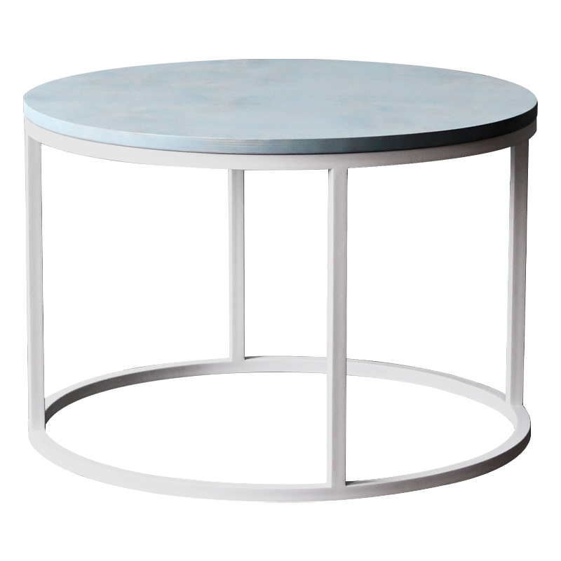Кофейный стол Joyner Industrial Metal Rust Coffee Table Светло-голубой Белый Кофейный стол Joyner Industrial Metal Rust Coffee Table Светло-голубой Белый в Челябинске | Loft Concept