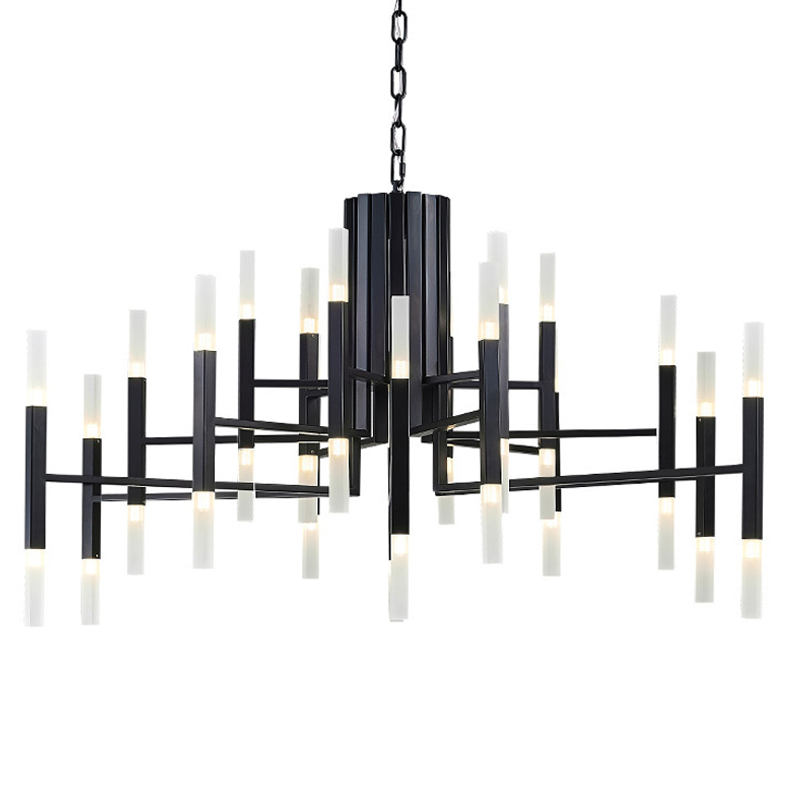 Люстра ALMA LIGHT BARCELONA Black Черный Белое матовое стекло Люстра ALMA LIGHT BARCELONA Black Черный Белое матовое стекло в Челябинске | Loft Concept