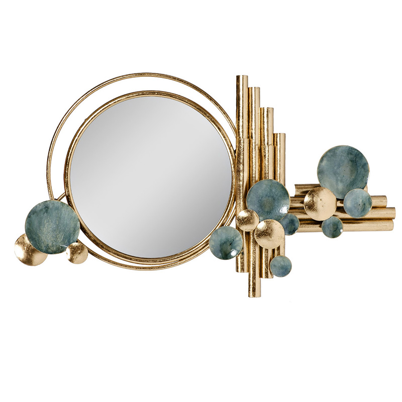 Зеркало-панно Evie Mirror Золотой Бирюзовый Зеркало-панно Evie Mirror Золотой Бирюзовый в Челябинске | Loft Concept