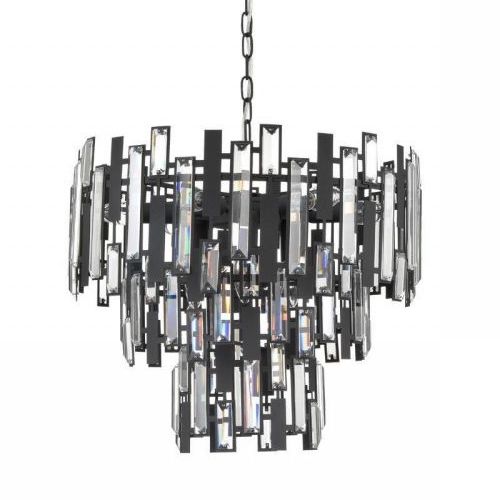 Люстра Darkness Chandelier three cascades Черный Прозрачный Люстра Darkness Chandelier three cascades Черный Прозрачный в Челябинске | Loft Concept