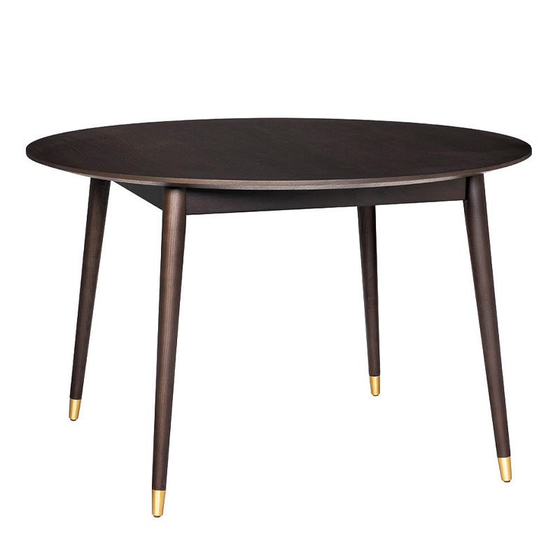 Обеденный стол Mateo Round Dinner Table Коричневый Золотой Обеденный стол Mateo Round Dinner Table Коричневый Золотой в Челябинске | Loft Concept