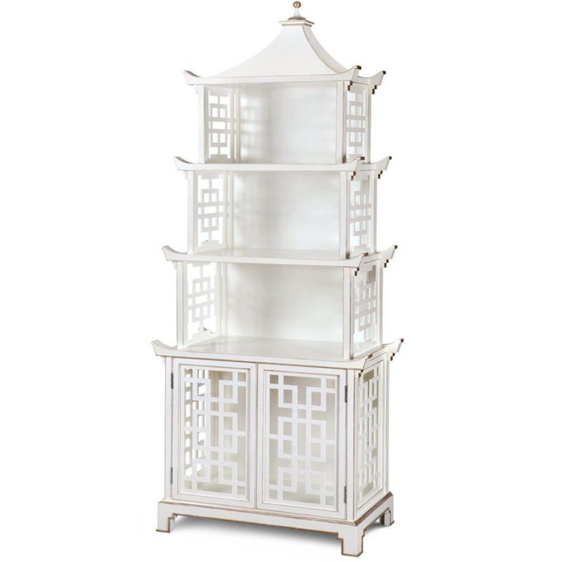 Стеллаж Белая Пагода Bungalow 5 Pagoda White Wood Белый винтажная патина Стеллаж Белая Пагода Bungalow 5 Pagoda White Wood Белый винтажная патина в Челябинске | Loft Concept