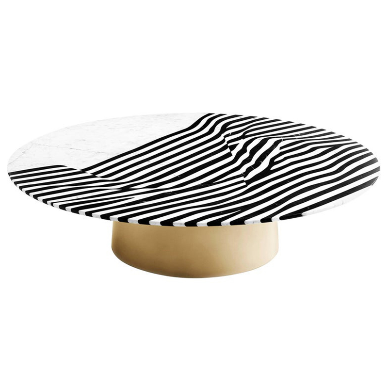 Кофейный стол Stein Marble Coffee Table Черно-белый Латунь Кофейный стол Stein Marble Coffee Table Черно-белый Латунь в Челябинске | Loft Concept